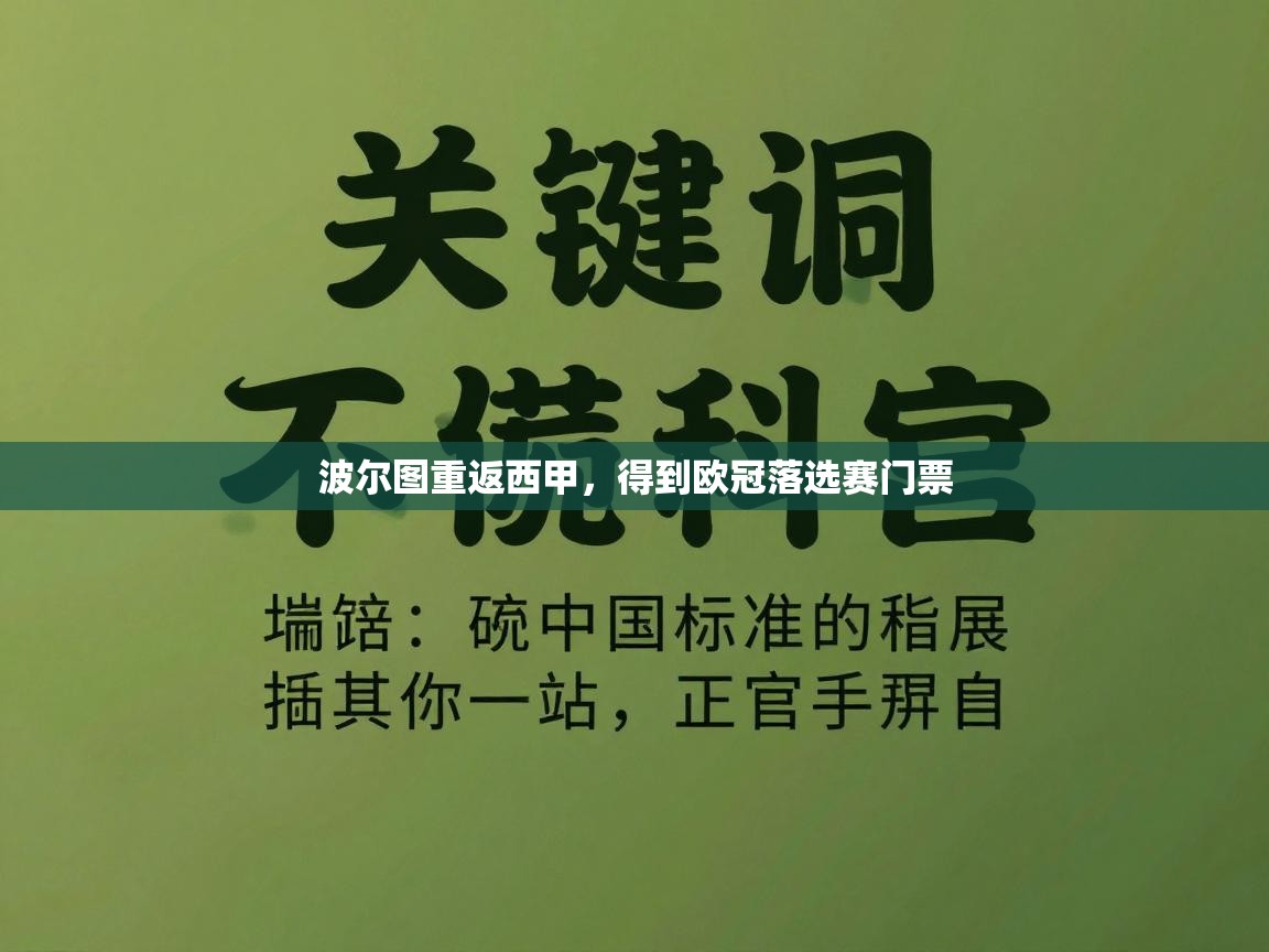 波尔图重返西甲，得到欧冠落选赛门票  第1张